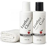 Apple Brand Wax-Free Leather Cleaner &amp; Conditioner Two-Step Care Kit | Ideal for handbags, boots, luggage and accessories, suitable for furniture and automotive interiors at home or on the road