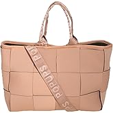 POPUPS Interwoven Large Neoprene Foldable Tote Bag, Weekender Bag for Women - Travel Crossbody Purse
