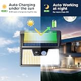 nipify Solar Lights Outdoor Motion Sensor 4 Pack 140LED IP65 Waterproof view 2