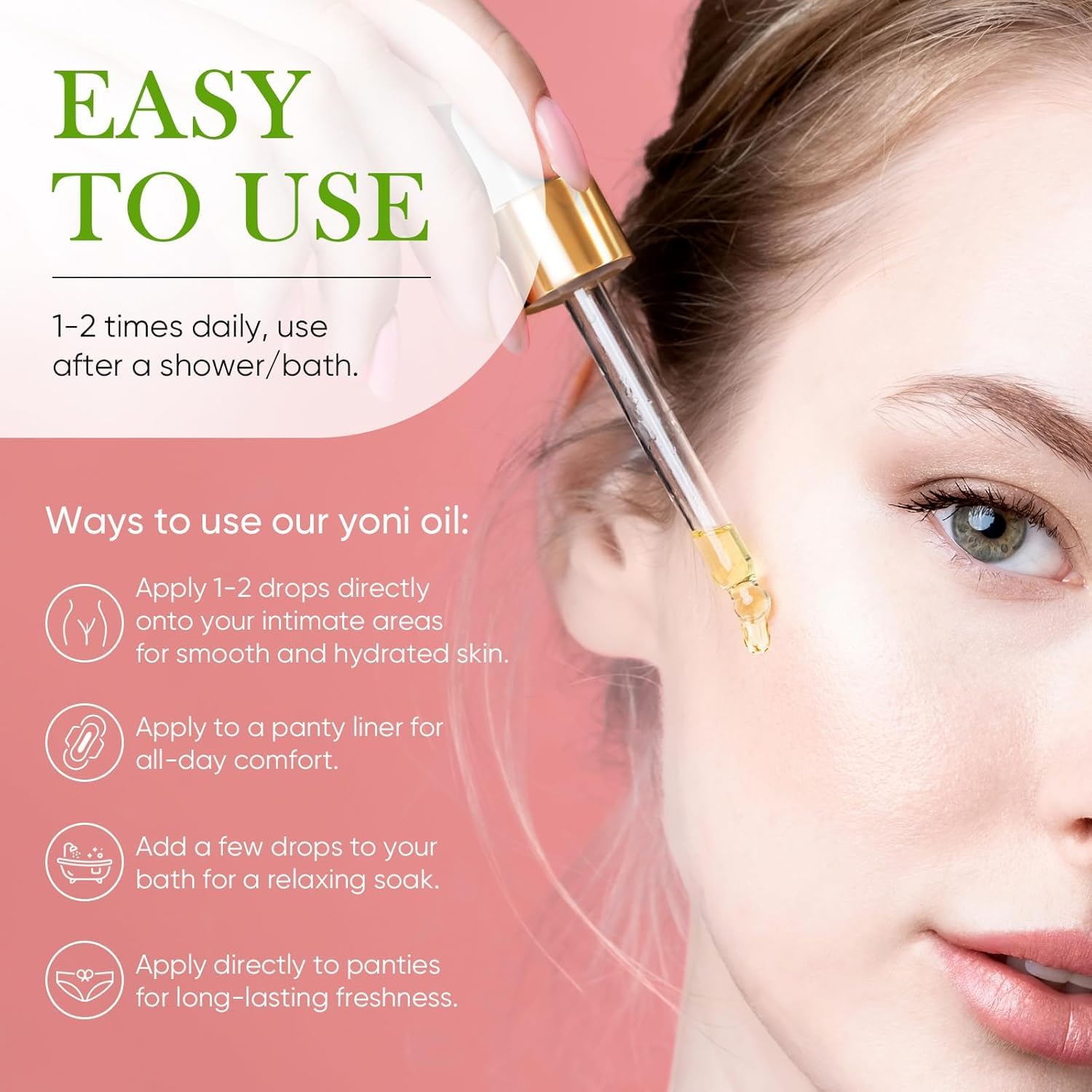 3 Packs Yoni Oil for Women - Feminine Care Oil - All Natural Vaginal Essential Oils, Reduces Odor, Restores pH Balance and Wetness, 1 fl oz/pc Strawberry Pineapple Peach Scent