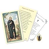 Trendzeen St. Peregrine Medal - 1 Inch St Peregrine Medal with Gold Finish, Laminated St Peregrine Prayer Card, Our Father Prayer Card - St Peregrine Patron Saint of Cancer Set, 3 Items