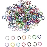 SOWAKA 200 Pcs Open Jump Rings Connectors Multi Color Iron 1.4 x 10 MM Rings Accessories for DIY Jewelry Finding Keychain Choker Earring Bracelet Necklace Making Supplies (Colorful)