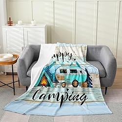 Feelyou Camper Theme All Season,Bed Blanket Happy