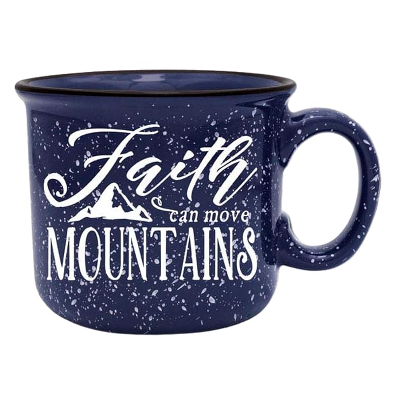 Faith Can Move Mountains Religious Ceramic Camper Coffee