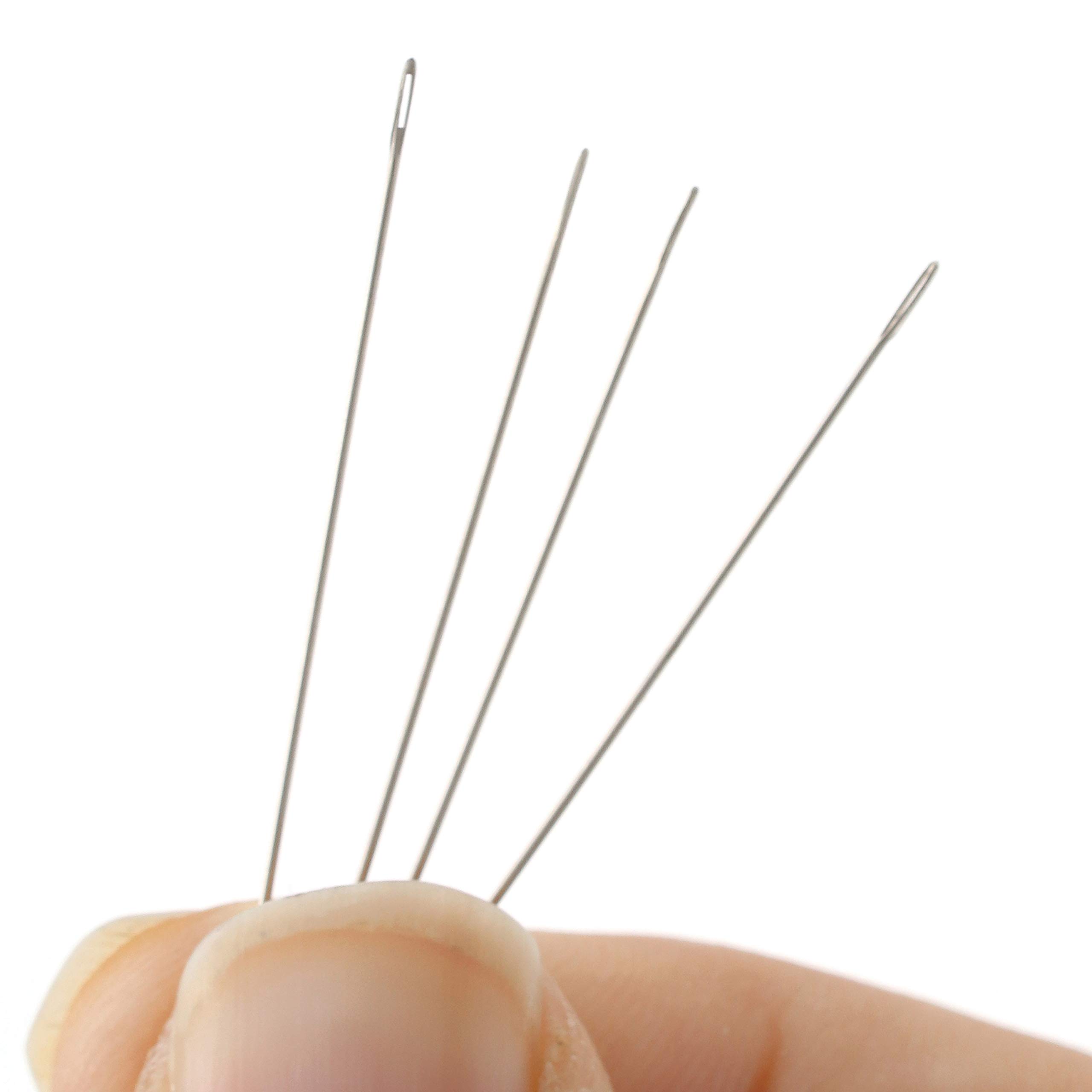 The Beadsmith English Beading Needles, Size 10, 4 Needles per Card, Made in England, Use for Loom Weaving Beadwork, Off-Loom Stitching and Jewelry Making with Seed Beads