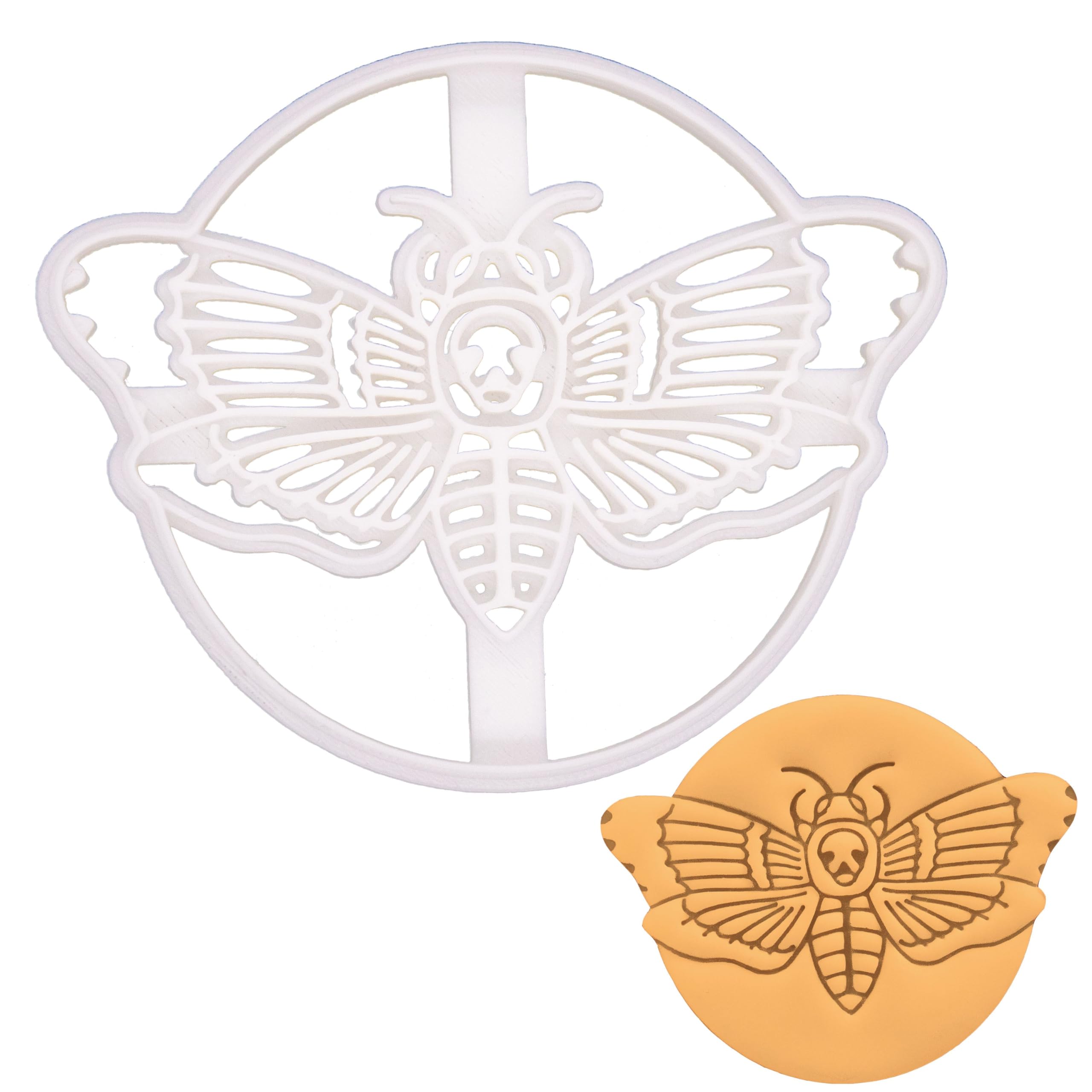 BAKERLOGY Death's-Head Hawk-Moth Cookie Cutter - Detailed Biscuit Cutter Design for Baking and Crafts, Ideal on Fondant, Dough, Clay