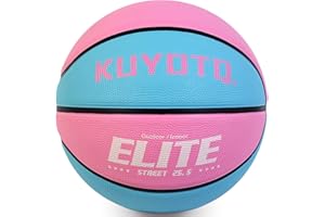 KUYOTQ Kids Toddler Youth Adult Size 3/4/5/6/7 Basketball 22/25.5/27.5/28.5/29.5" Thickened Rubber or Faux Leather Basketball for Boys Girls Womens Mens (Deflated)