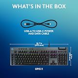 Logitech G G915 X Low-Profile Wired Mechanical Keyboard UK QWERTY Black view 8
