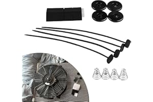 ZBGUN 1 PC Car Fan Installation Kit, Plastic Stainless Steel Portable Cooling Radiator Transmission Cooler Replacement Parts, Universal Modification Accessories, Suitable for Most Models (Black)