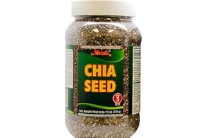 Metztli Chia Seeds, Superfood, Source of Fiber, Gluten-Free, Sugar-Free, Sodium-Free, 13 Oz, Jar