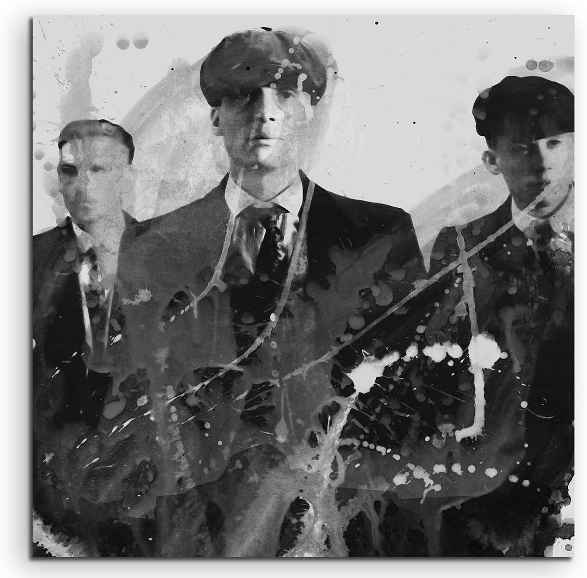 Aquarel Art Paul Sinus Watercolour Art Picture / Painting on Canvas 60 x 60 cm Peaky Blinders Design