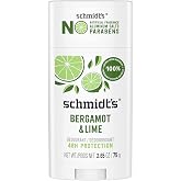 Schmidt's Aluminum-Free Deodorant Bergamot &amp; Lime 2.65 oz Aluminum Free | For natural odor care, Helps stay fresh &amp; confident, With magnesium, Bergamot lime