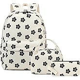 FADOVYE Waterproof Laptop Backpack School Backpack for Teen Girls, Kids Backpack with Lunch Bag Pencil Case, Cute Bookbag Casual Daypacks for Preschool Kindergarten Elementary, Floral