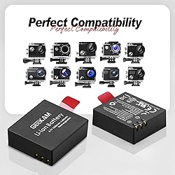Action Camera Battery Pack, 1350mAh Rechargeable