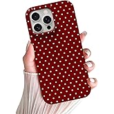 Yeddabox for iPhone 13 Pro Case Cute Polka Dot Phone Case Soft TPU Slim Shockproof Phone Cover for Women Girls,Red