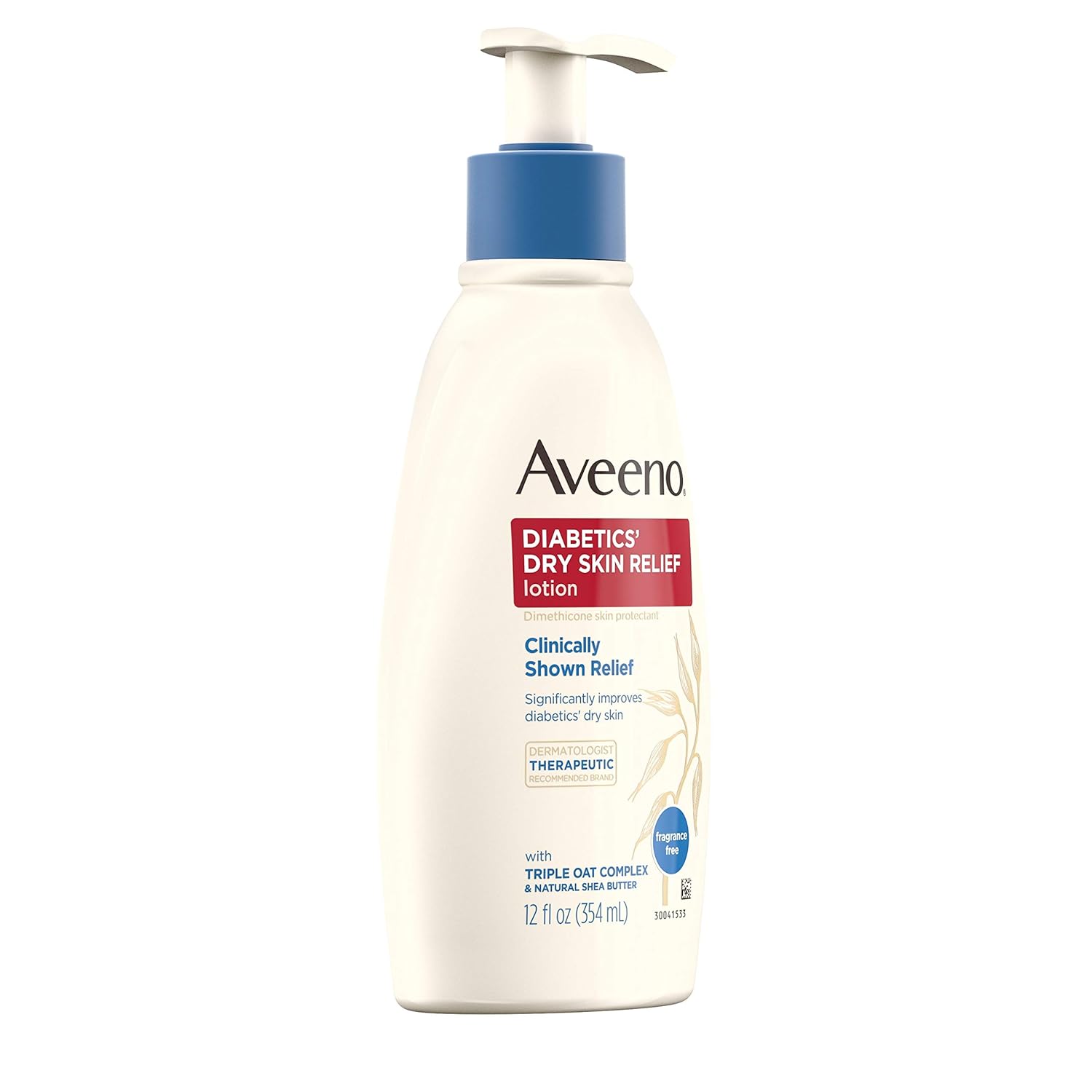 Aveeno Diabetics' Dry Skin Relief Lotion with Triple Oat Complex & Natural Shea Butter, Steroid-Free & Fragrance-Free Dimethicone Skin Protectant for Diabetic Skin Care, 12 fl. oz : Beauty