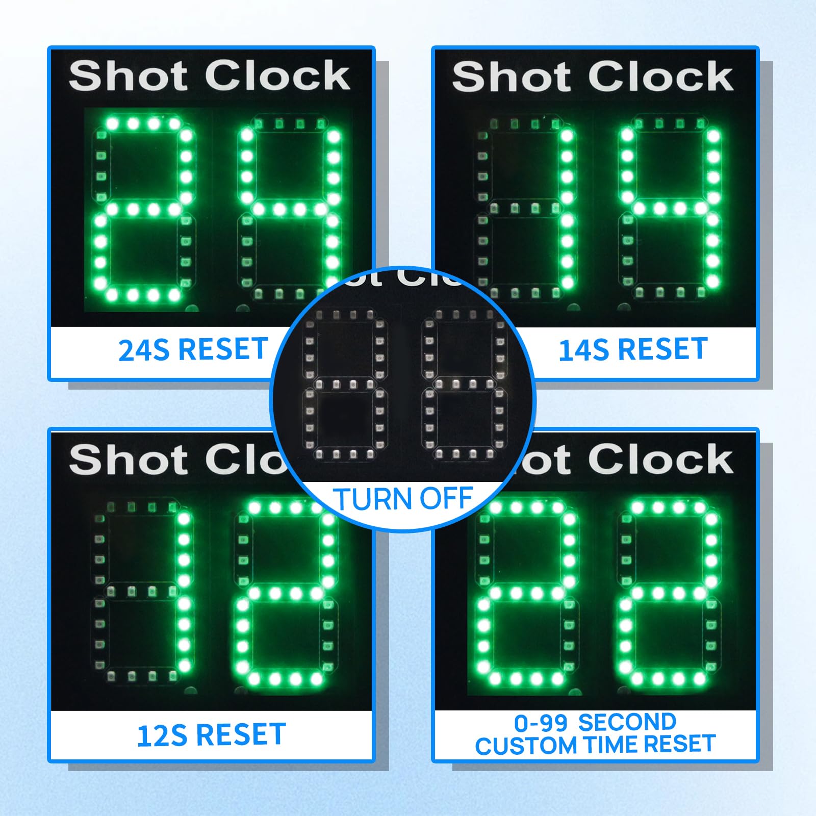 Mua Basketball Scoreboard with Stand, 12/14/24/30S Shot Clock Digital ...