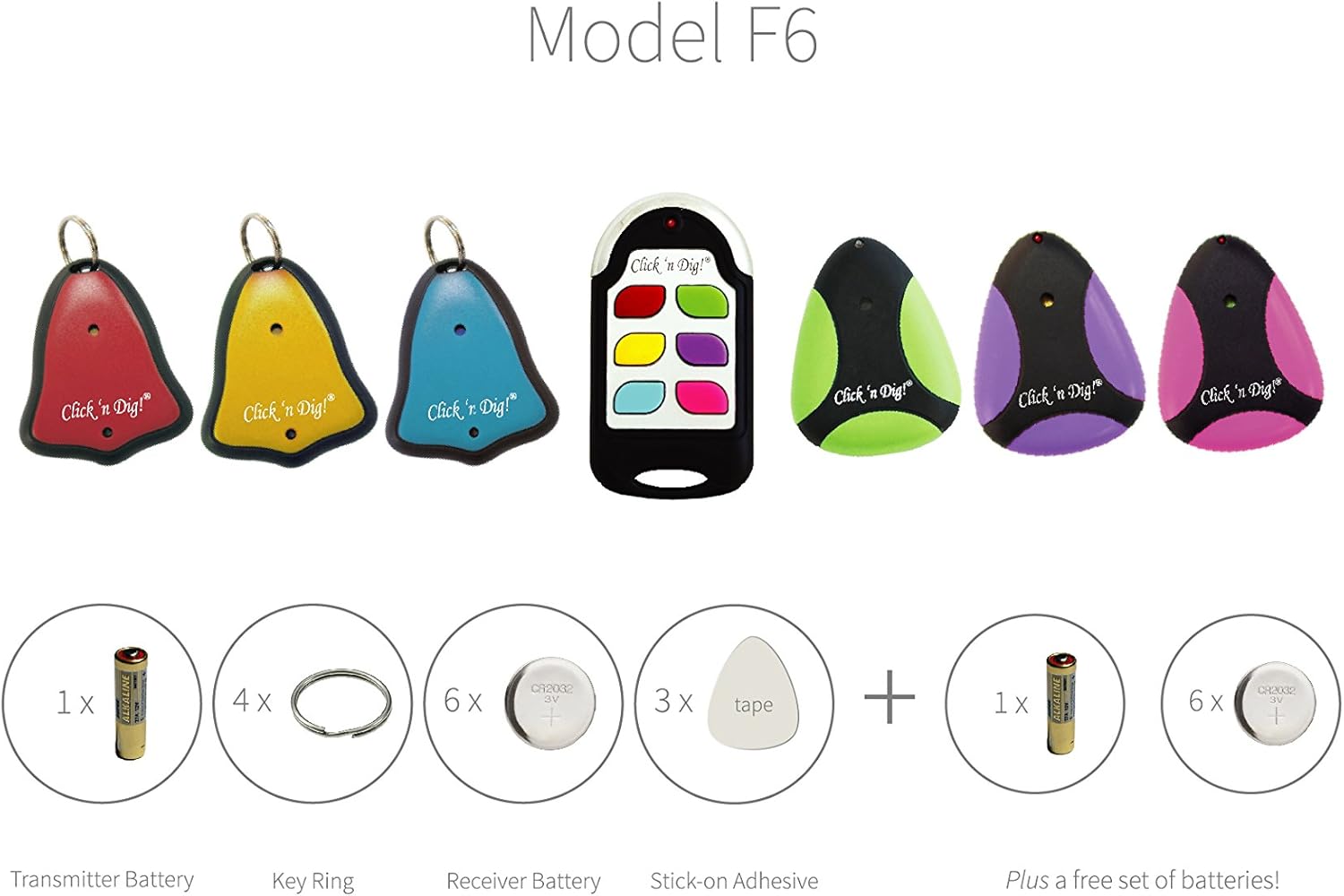 Amazon Com Click N Dig Model F6 Key Finder 6 Receivers Wireless Rf Remote Item Wallet Locator Home Audio Theater