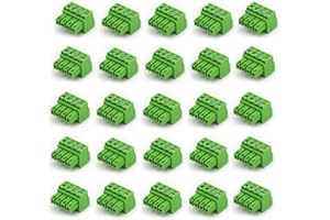 kuosbiu 20 PCS 4 Pin 3.81mm Pitch Screw Terminal Block Connector for 28-16AWG, Pluggable Quick Male Plug Connector-4 Pole