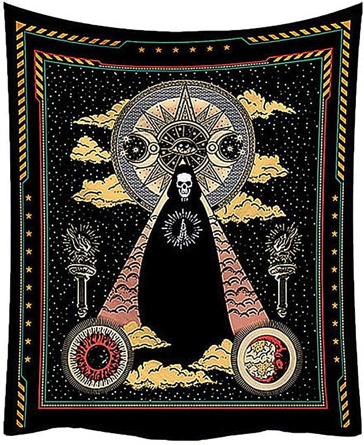 DUOBANGS Wall Hanging Decor For Bedroom Wall Tapestrys Mandala Wall Hanging Wall Decorations Aesthetic Room Decor Wall Hanging Decoration Bohemian Wall Decor Skull Tapestry 200 * 148