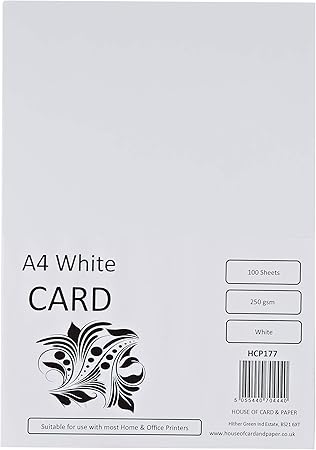 a4 250gsm white card