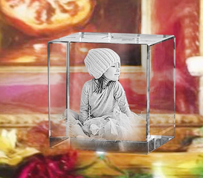 Personalized Laser Engraved Photo Glass Block, Custom