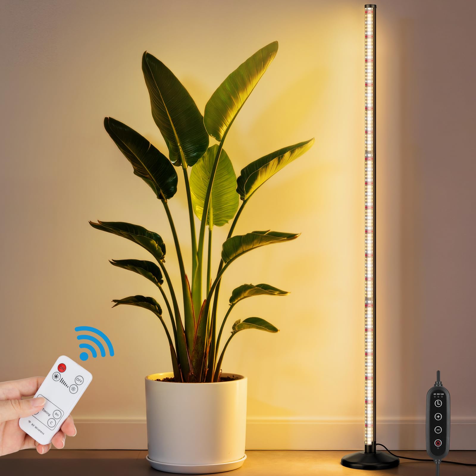 Photo 1 of BlumWay 65 Inch Grow Lights for Indoor Plants,36W,660nm+3000K+6000K, 336 LEDs Full Spectrum LED Standing Plant Lights with 2 Timers and 10 Level Dimming Detachable Plant Growing Lamps for Greenhouse