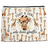 UPNEGE Giraffe Lover Gifts Makeup Bag Just a Girl Who Loves Giraffes Cosmetic Bag Zipper Makeup Pouch Giraffe Gifts