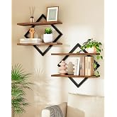 CHOEZON Floating Shelves, Set of 2 Wall Shelves, 2-Tier Hanging Shelves, Wall Shelf Set of 2, Wall Mounted Shelves, for Livin