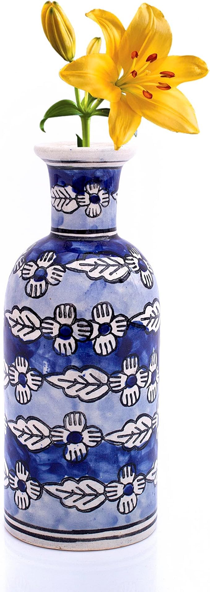 Unique Decorative Ceramic Flower Vase Medium For Centerpiece Coffee Table Home Living Dining Room Decor Accents Bedroom Office Desk Bookshelf Boho Farmhouse Handmade Rustic Artisanal Studio Pottery