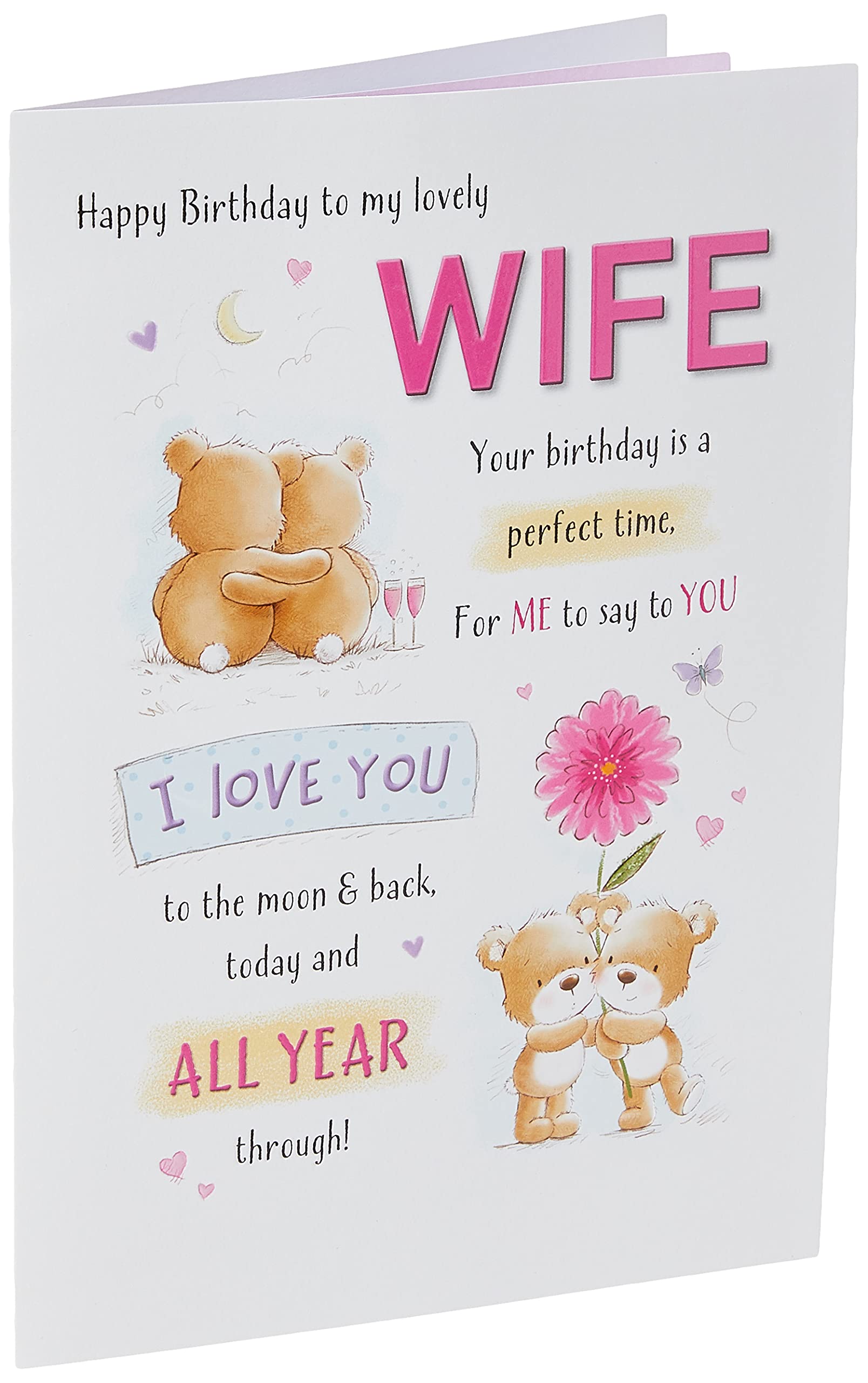 Piccadilly Greetings Cute Birthday Card Wife - 9 x 6 inches