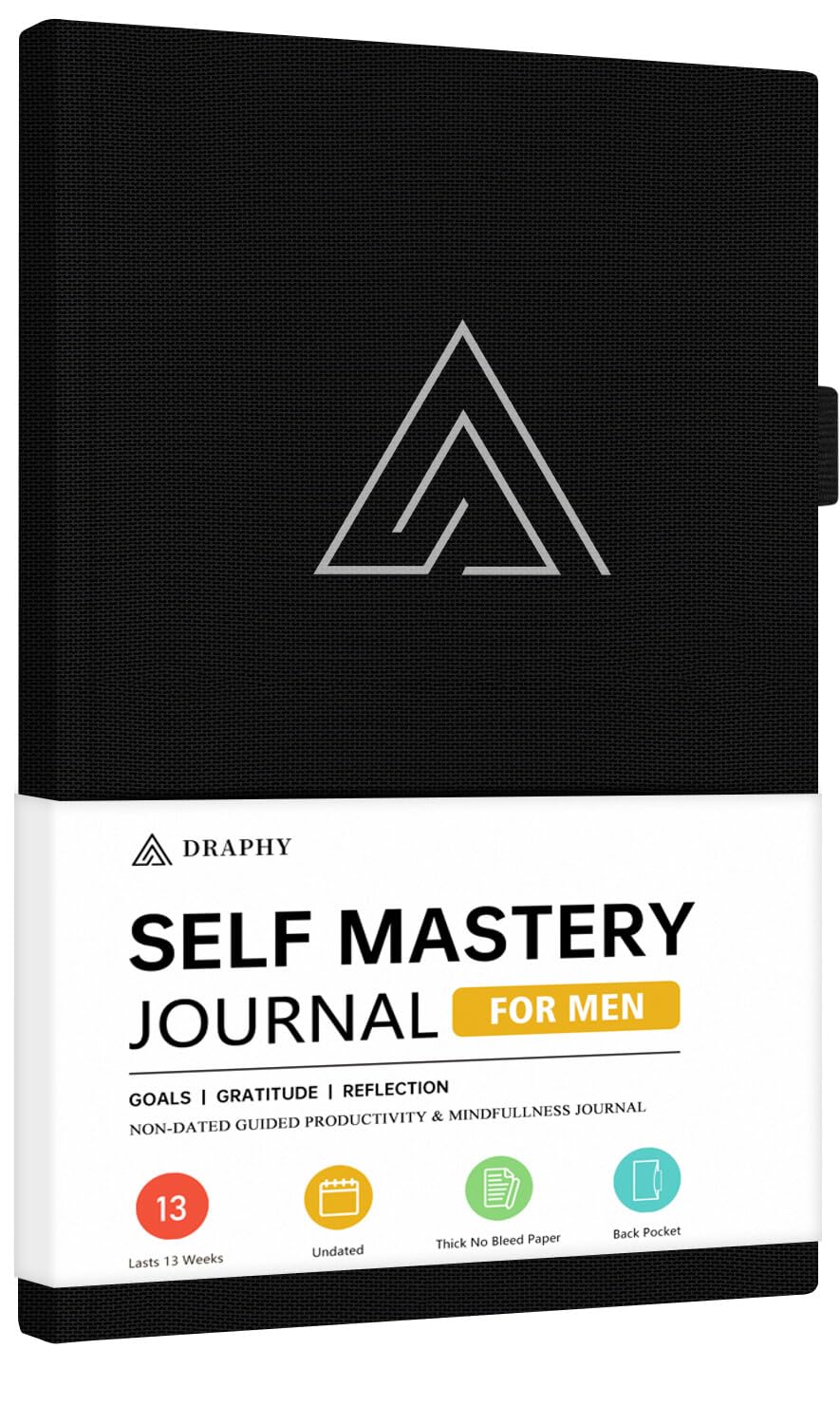 Photo 1 of Self-Mastery Journal for Men - Gratitude and Productivity Journal for More Happiness, Positivity, Growth, Mindfulness, Self Care and Reflection - Guided Inspirational Journals for Men & Women (Black)