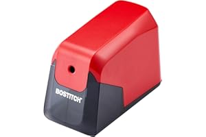 Bostitch Office Battery Pencil Sharpener, 4X Longer Cutter Life, Tip Saver Technology, Red