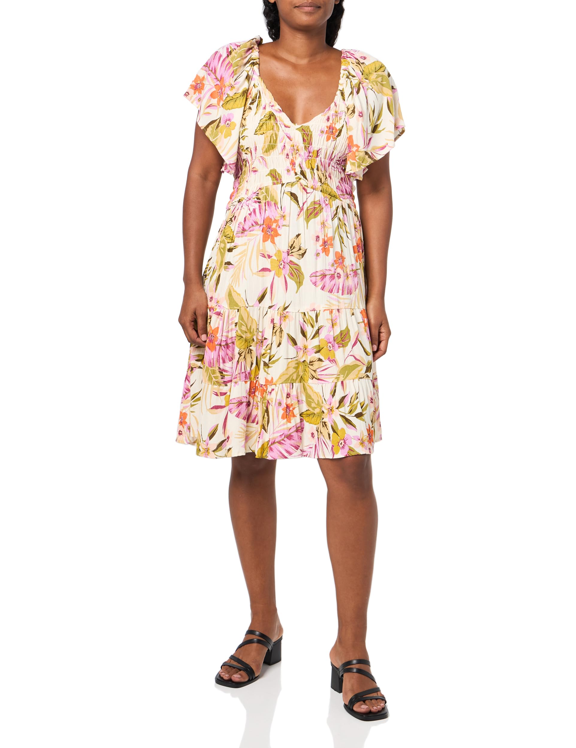 Photo 1 of ***SIMILAR***Angie Women's Printed Short Sleeve Smocked Tiered Dress, Ivory