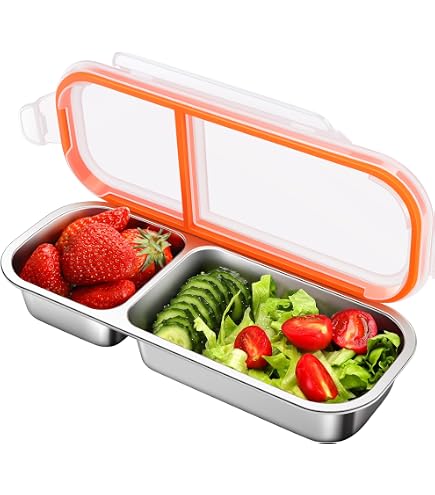 Stainless Steel Double Compartment Snack Containers 2
