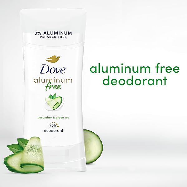 DOVE ALUMINUM FREE DEODORANT FOR WOMEN CUCUMBER AND GREEN TEA 72 HOUR ODOR PROTECTION 2.6 OZ