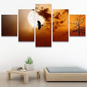 SIGNWIN 5 Panel Canvas Wall Art Modern Art...