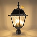 LUTEC Outdoor Solar Lamp Post Light, Dusk to Dawn