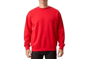 TUVEKE Men's Sweatshirts Soft Long Sleeve Crewneck Sweatshirt Lightweigt Fleece Sweat Shirt Breathable Pullover Sweater S-3XL