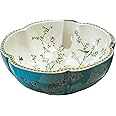 Vessel Sink Blue Color Flower and Bird Design Jingdezhen Flower Shape Ceramic Countertop Art Wash Basin for Bathroom,1 Sink Only,Size/Dimensions:H14.5cmxW41.5cm
