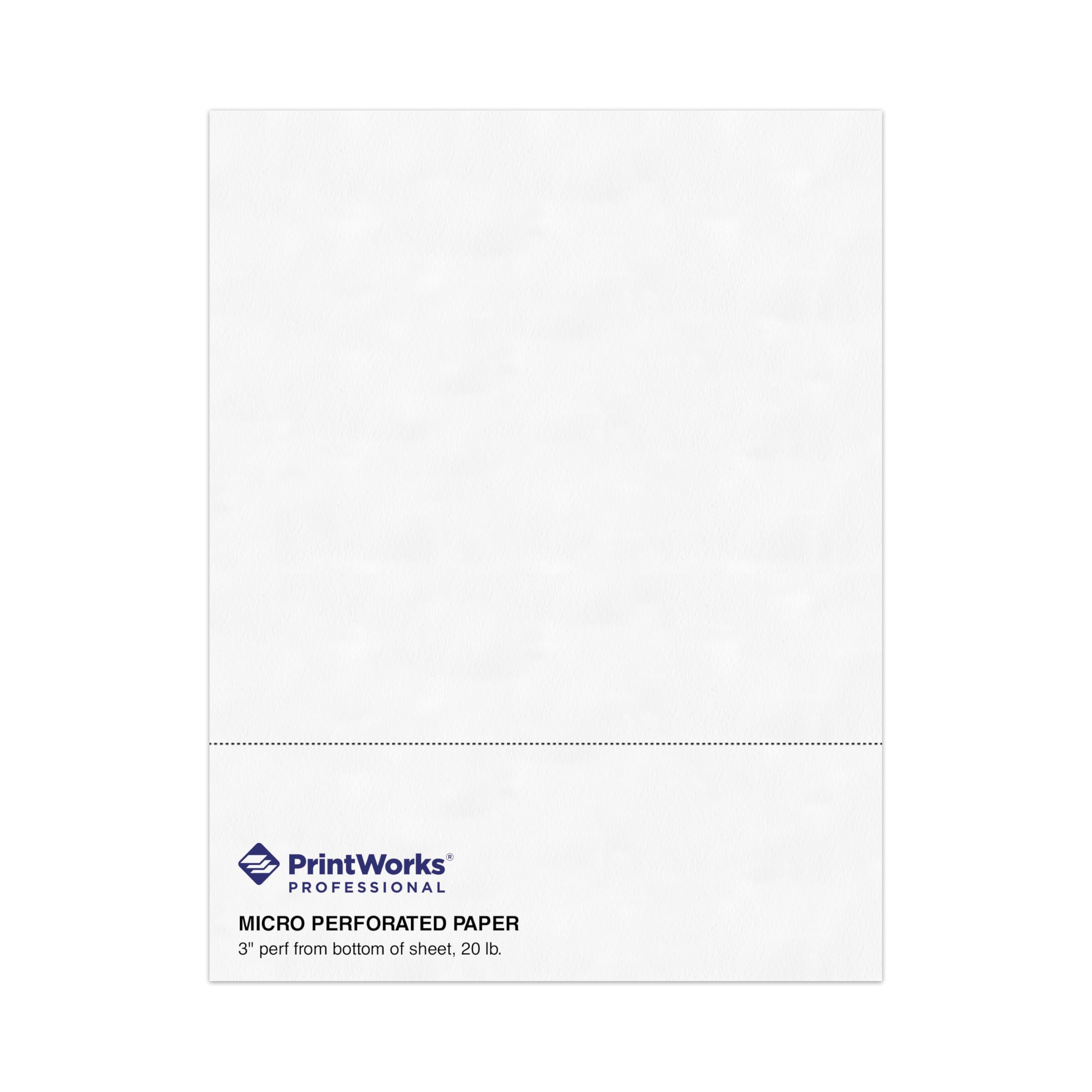 PrintWorks Professional 3" Perforated Paper, 500 Sheets, 20 lb, White (04167)