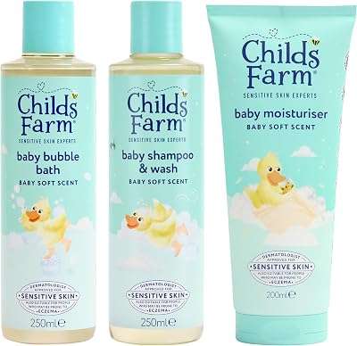 Childs Farm Baby Regime Bundle Bubble Bath 250ml Shampoo 250ml Moisturiser