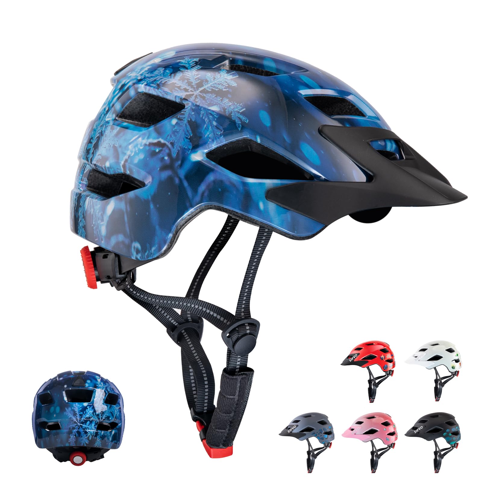 Kids Helmet, SIFVO Kids Bike Helmet Boys and Girls Bike Helmet with Cool Visor Helmet for Kids 5-14, Kids Bike Helmets Youth Bike Helmet Adjustable & Lightweight 50-57cm Image