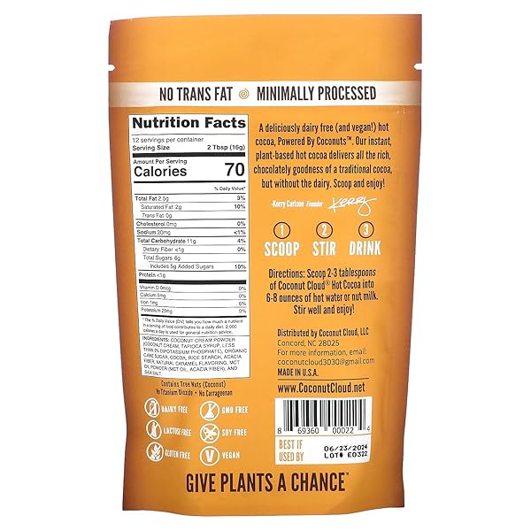 COCONUT CLOUD DAIRY-FREE SALTED CARAMEL HOT COCOA, 7 OZ