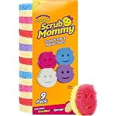 Scrub Daddy Scrub Mommy Kitchen Sponges for Dishes &amp; Wiping Spills - Dual-Sided Dish Scrubber Sponge for Cleaning - Multi-Colored Bulk Pack - Stain &amp; Odor Resistant (9 Count)