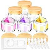 MotBach 6 Pack 1oz Glass Jars with Lids 60ml Mini
