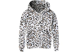 uideazone Girls Pullover Hoodies 3D Graphic Printed Hooded Sweatshirt with Pocket 4-14 Years