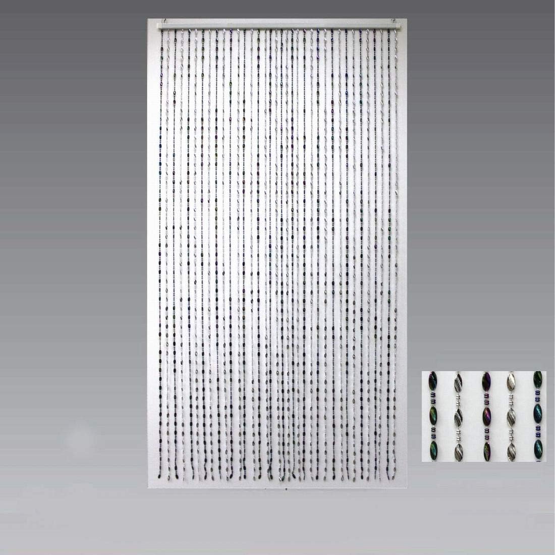 Acrylic Multicolour Silver Beaded Door Curtain Fly Screen By