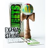 Sweets Kendamas Grain Split 2.0 Prime Kendama, Sticky, Extra String Accessory Gift Bundle (CMYK)