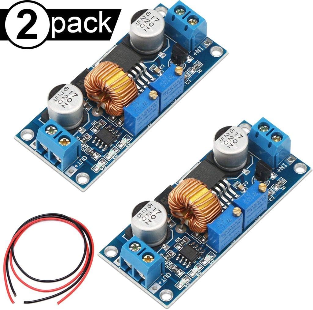 DAOKI 2Pcs Step-Down Power Supply Module LED Driver DC 5A 75W Led Power Converter CC CV DC 5V - 36V Buck to 1.2V - 32V Output Constant Voltage Current XL4015